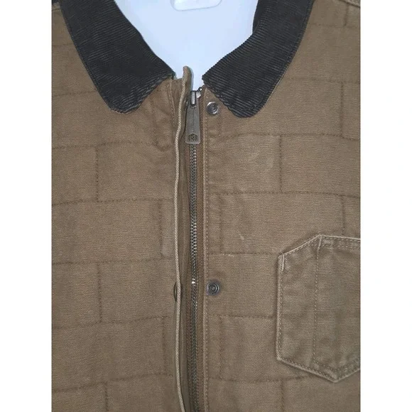 Carhartt Quilted Canvas Work Jacket Brown Corduroy Collar Mens XL - Picture 7 of 15